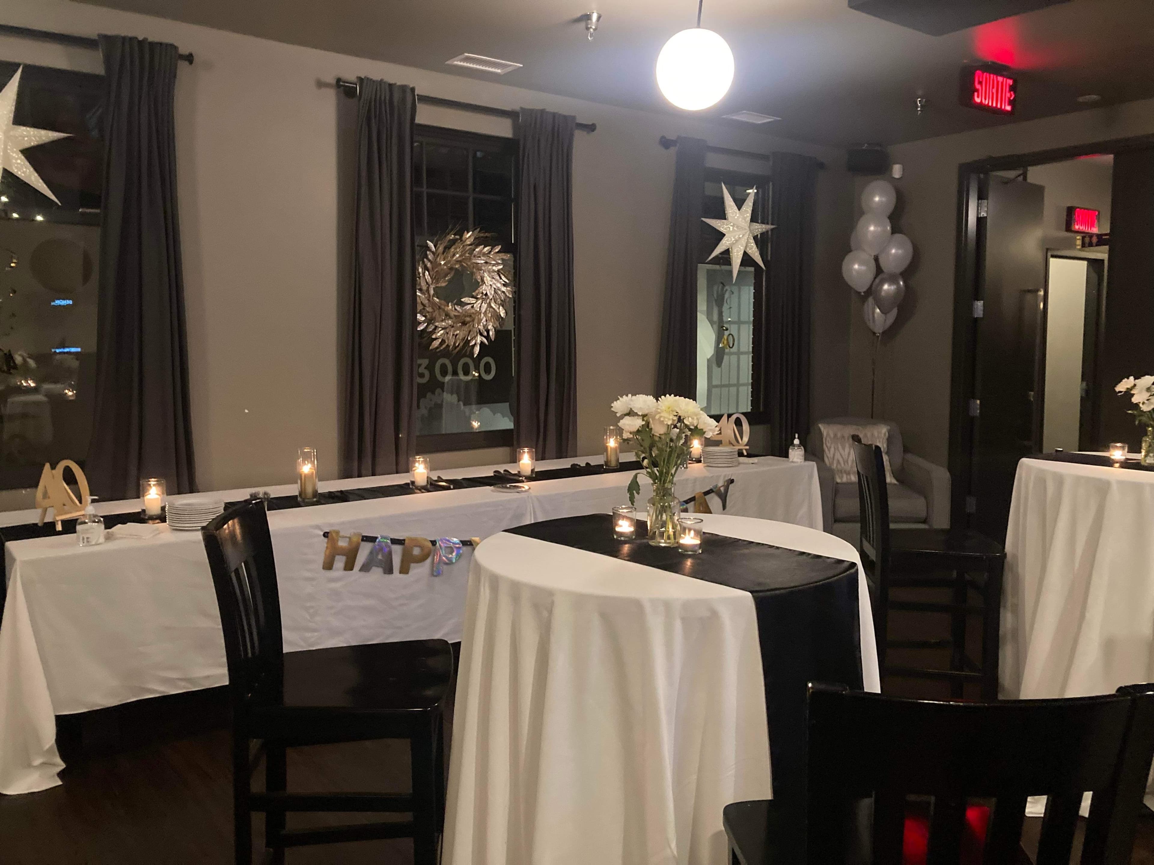 The Lounge set up cocktail style