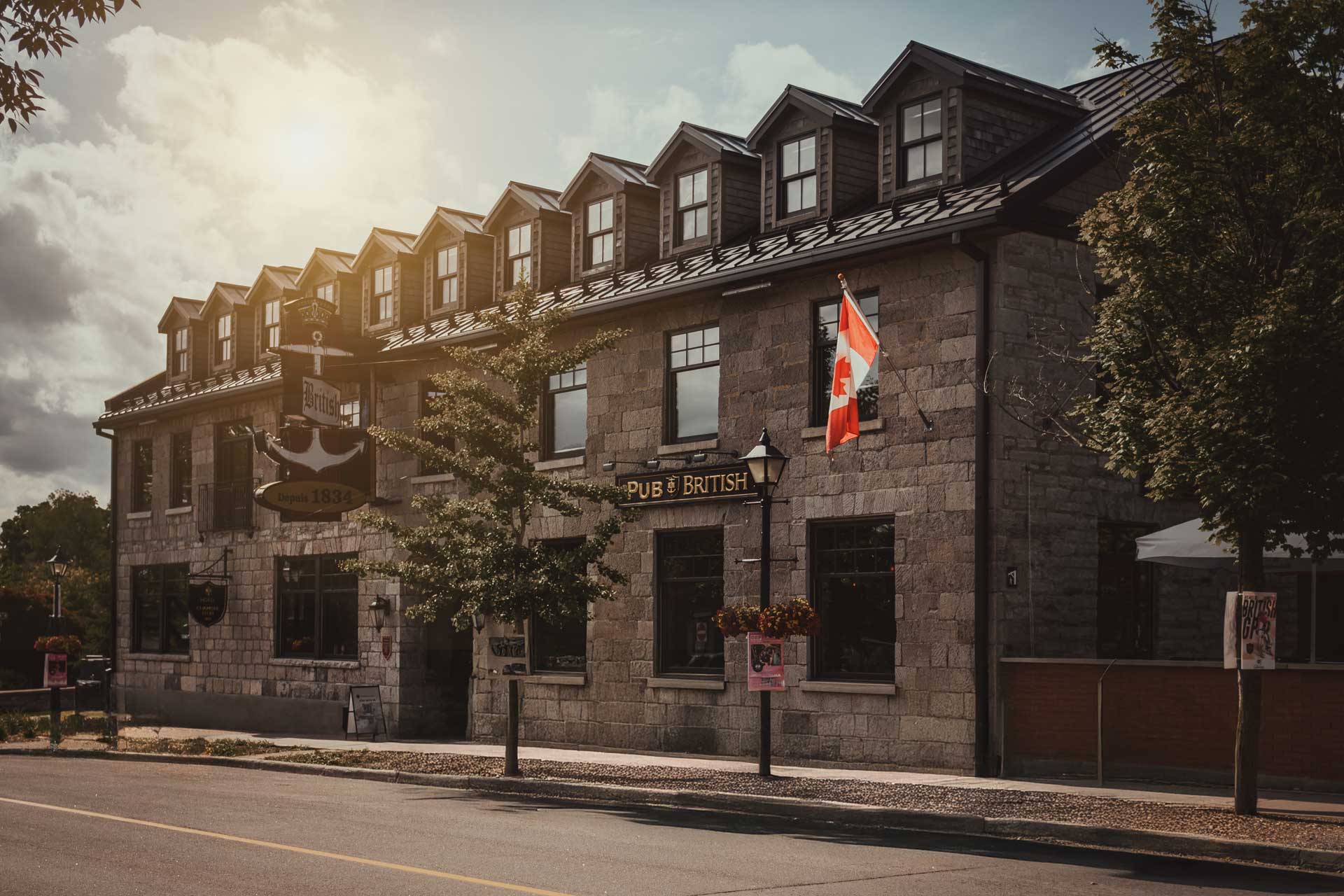 The British Hotel’s stone building