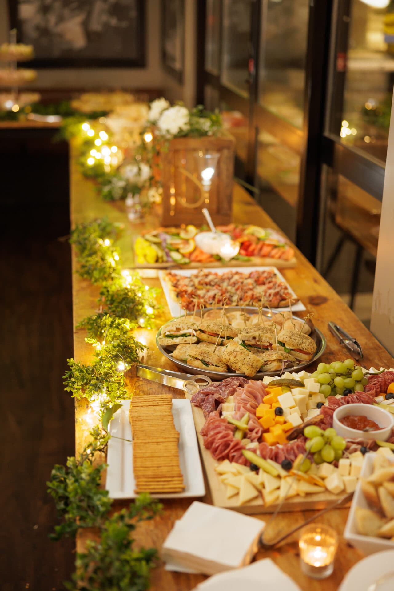 A catered buffet at The British