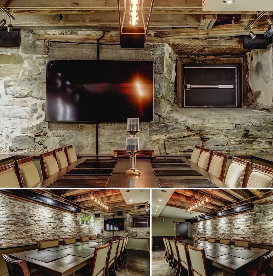 The VIP Room’s stone walls and wooden beams